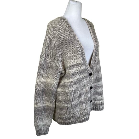 Derek Lam 10 Crosby Sz M Wool Alpaca Blend Chunky Knit Oversized Cardigan Cream - Picture 5 of 16